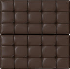 SIMPLIHOME Harrison 40 inch Wide Transitional Square Large Coffee Table Storage Ottoman in Chocolate Brown Vegan Faux Leather, Assembled, for The Living Room and Bedroom