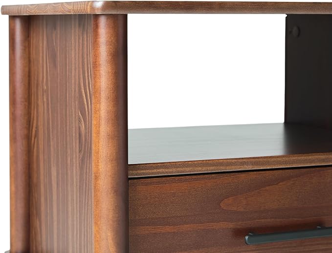 Walker Edison Modern 1-Drawer Nightstand, 20 Inch, Walnut 20-Inch
