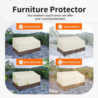 Easy-Going Waterproof Patio Loveseat Cover, Heavy Duty Windproof Outdoor Furniture Cover with Air Vent (90Wx40Dx33H inch, Beige/Dark Brown)
