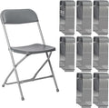 80 Pack Plastic Grey Folding Chairs,Portable Party Chairs Stackable Commercial Seats with Steel Frame for Office Home Outdoor Indoor Wedding Party Patio Dinning Events,350lbs Capacity