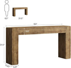 Tribesigns Title 63-Inch Solid Wood Console Sofa Table, Farmhouse Long Entryway Table Behind Couch for Living Room, Entrance, Hallway, Foyer, Easy Assembly (Light Brown)