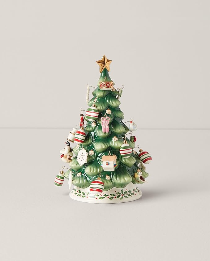 Lenox 893625 Treasured Traditions Advent Calendar Tree & Mini Ornaments 26-Piece Set, 25 Christmas Ornaments, 1 Tree Figurine, 2025 Christmas Decor & Holiday Decorations