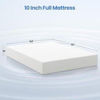 Yaheetech 10 Inch Full Size Mattress 3 Foam Layer Cooling Gel Memory Foam Mattresses, Green Tea for Fresher Sleep, Medium Firm, CertiPUR-US Certified, No Fiberglass, Full Mattress in a Box