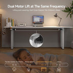ONBRILL Standing Desk, 63x30 Inches Rectangle Stand Up Desk with 4 Legs, Dual Motor and Memory Controller, Adjustable Height from 28-46 Inches for Home and Computer Workstation, White