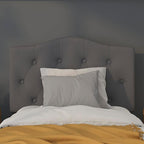 BizChair Tufted Upholstered Twin Size Headboard in Dark Gray Fabric