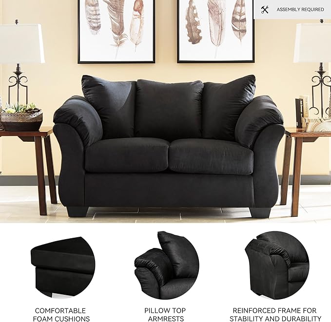Signature Design by Ashley Darcy 1` Loveseat, Black