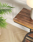 LITTLE TREE Console Table, 4-Tier Entryway Table, 41.3-Inch Industrial Sofa Table for Living Room, Foyer Hallway Table for Entrance, Rustic Brown and Black