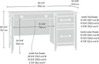 Sauder Carson Forge Vintage Rustic Computer Desk for Home Office with Drawers, in Washington Cherry