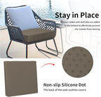 Easy-Going Waterproof Patio Cushion Covers ONLY Cover 24x22x4 inch 2 Pack Replacement Non-Slip Outdoor Seat Cushion Slipcover with Zipper. Taupe