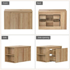 Bathroom Vanity, Natural Color Wall-Mounted Bathroom Vanity with Hidden Drawer (Nature Without Sink, 36")