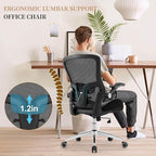 Big and Tall Office Chair 400lbs, Heavy Duty Ergonomic Computer Desk Chair, Leather Office Task Chair for Heavy People with Wide 3D Modeling Foam Seat, Adjustable Lumbar Support and Arms