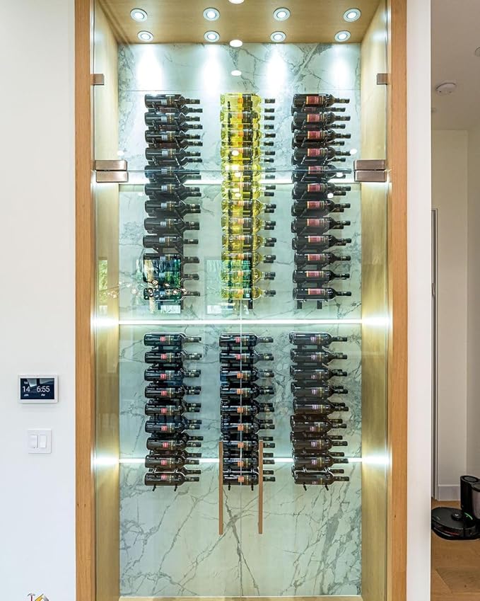 Ultra Wine Racks Wall Mounted Label-Out Wine Racks (3 Foot 2 Deep, Matte Black, 18 Wine Bottles) - Modern Metal Wine Storage, Modular Design for Home Bar, Kitchen, Dining Rooms, & Wine Cellars