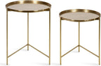 Kate and Laurel Ulani Modern Nesting Side Table; Set of 2; Gold; Sophisticated Glam End Tables for Storage and Display