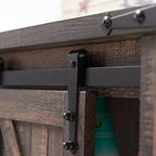 RedLemon Farmhouse Over The Toilet Storage Cabinet Set of 2, 68" Tall with Sliding Barn Doors & Adjustable Shelves, Rustic Above Toilet Storage Cabinet, Dark Rustic Oak