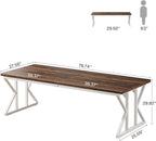 Tribesigns 78.74-Inch Large Executive Desk, Industrial Home Office Computer Desk, Simple Long Writing Study Table Business Furniture (Rustic Brown/White)