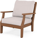 Martha Stewart by POLYWOOD® Chinoiserie Deep Seating Chair in Teak/Dune Burlap