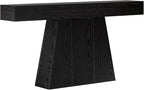 Tribesigns 63" Black Console Table, Farmhouse Entryway Table with Trapezoidal Base, Narrow Long Wood Sofa Table Behind Couch Table for Entrance, Hallway, Living Room, Black