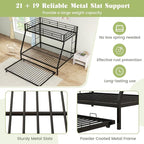 Giantex Twin Over Full Bunk Bed with Trundle, Heavy-Duty Metal Triple Bunk Beds w/Two Side Ladders & Safety Guard Rail, 3 in 1 Bunk Beds for Kids Teens, No Box Spring Needed, Black