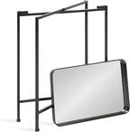 Kate and Laurel Celia Modern Side Table, 18 x 12 x 26, Black, Foldable Rectangular End Table for Storage and Display