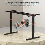 Dual Motor Standing Desk, Large Stand Up Desk, 63x28 Inches Electric Sit Stand Desks, 4 Memory Preset Adjustable Height Desks Home Office Desks(Black)