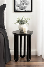 Kate and Laurel Kenzo Modern Wooden Round Side Table; 14 x 14 x 20; Black; Transitional Wood End Table for Use as Bedroom Nightstand or Living Room Accent Table