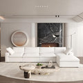 Cloud Modular Sectional Sofa with Storage Ottoman,160.6" Down Filled Comfort L Shaped Sofa Couch for Living Room,Minimalist Wide Deep Seat Convertible Couches,4 Seater and 1ottoman,White