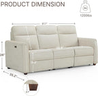 Zero Wall Recliner Sofa RV 3 Seater Wall Hugger Power Recliner Chair with Comfortable Backrest High Wood Leg USB & Type C Dual Charge Ports for Living Room RV Furniture or Small Spaces