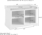 Crosley Furniture Anderson Entryway Storage Bench with Shoe Rack Organizer Shelves, White