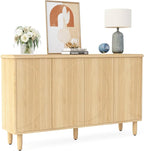 Tribesigns Buffet Cabinet Sideboard with Storage, Large Storage Cabinet Sideboard Buffet Table with Doors for Living Room Kitchen Dining Room (Light Brown)