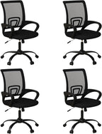 Bonzy Home Ergonomic Office Chairs Set of 4, Swivel Rolling Conference Room Chair, Mesh Computer Desk Chairs with Lumbar Support and Wheel, 4 Pack