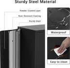 Metal Locker Storage Cabinet, Accent Sideboard Cabinet with Adjustable Shelves for Home Office, Garage, Kitchen, Living Room (Black, 40" H-Metal Doors)