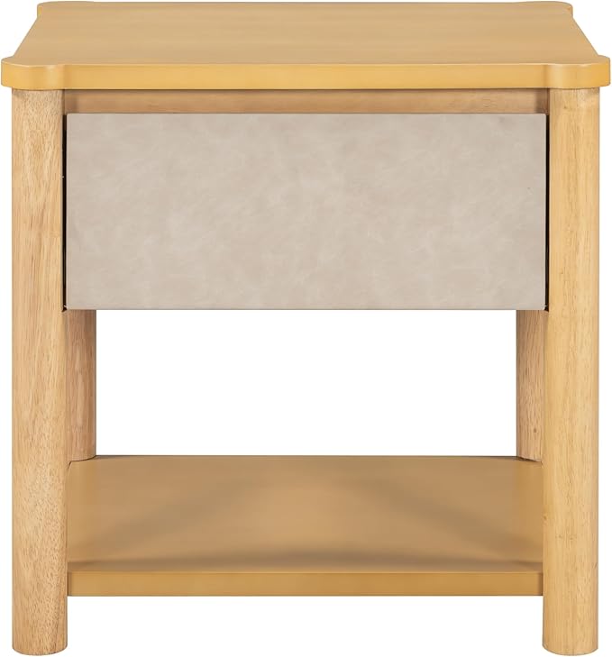 Christopher Knight Home Zeri Bedroom Nightstands Set of 2, Wood Nightstand with Drawers, Small Bedside Table Set of 2, End Table for Living Room, Multipurpose Storage Cabinet, Natural + Beige