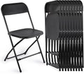 10 Pack Black Folding Chairs, Portable Stackable Commercial Foldable Chair, Indoor Outdoor Plastic Folding Chair for Events/Office/Home/Wedding/Party, 400lbs Capacity