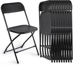 10 Pack Black Folding Chairs, Portable Stackable Commercial Foldable Chair, Indoor Outdoor Plastic Folding Chair for Events/Office/Home/Wedding/Party, 400lbs Capacity