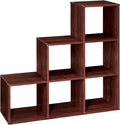 ClosetMaid Cubeicals 3-2-1 Cube Storage Shelf Organizer Bookshelf, 3 Tier, Steps, Corner Unit, Easy Assembly, Wood, Dark Cherry Finish
