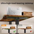 Veken 63"×27.6" Adjustable Standing Desk with Drawers, Ergonomic Computer Desk with Monitor Shelf, Home Office Desk for Work, Study, Gaming, Writing, Brown