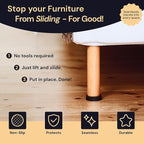 CasterMaster Non Slip Furniture Pads for Hardwood Floors - 3x3 Black Round Caster Cups - Rubber Feet for Furniture - Anti Slip Couch Stoppers to Prevent Sliding - Floor Protectors (Set of 4)