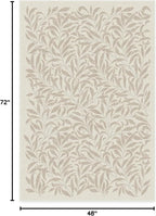 RUGGABLE x Morris & Co Machine Washable Area Rug – Pure Willow Boughs Natural 4x6, Stain-Resistant, Non-Slip – Medium Rugs for Living Room, Bedroom, Hallway, Entryway & Office–with Cushioned Pad