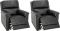 MINCETA Recliner Chairs,Modern 5" Wall Hugger Nursery Recliner with Overstuffed Arm and Back for Living Room,Set of 2,PU Leather in Black