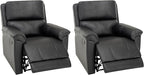 MINCETA Recliner Chairs,Modern 5" Wall Hugger Nursery Recliner with Overstuffed Arm and Back for Living Room,Set of 2,PU Leather in Black