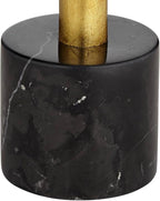 Possini Euro Design Minerva 32" Tall Large Modern Glam Luxury End Table Lamp Sculptural Gold Leaf Finish Marble Black Shade Living Room Bedroom Bedside Nightstand House Office Home Reading Kitchen
