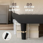 Queen Size Platform Bed Frame with Velvet Upholstered Headboard and Sturdy Wooden Slats Support,Mattress Foundation，Easy Assembly, No Box Spring Needed,Slip Resistant (Black, Queen)