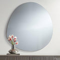 Possini Euro Design Brando Round Decorative Wall Mirror Modern Silver Frameless 37 3/4" Wide for Bedroom Living Room Home House Office Entryway