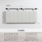 UEV Queen Headboard Only, Wall Mounted Hanging Upholstered Bed Head Board, Modern Vertical Channel Design of Fine Linen, Elegant Light Yellow Fluted Headboard for Bedroom (Light Yellow, Queen Size)