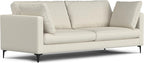 SIMPLIHOME Ava Sofa and Ottoman in 100% Recycled Polyester Performance Fabric, Cream, 90-inch-wide 3-Seater Couch and Matching 36-inch-wide Table Ottoman for Living Room, 2-Piece Set
