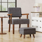 Accent Chair Set of 2 with Table, Living Room Chairs with Soft Seat and Armrests for Living Room Bedroom Reading Room Waiting Room, Grey (AC01)