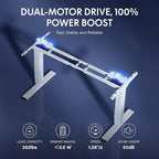 FLEXISPOT CyberX 71 Inch RGB LED Electric Gaming Standing Desk, Dual Motor 3-Stage Adjustable Desk up to 352 lbs, Large Ergonomic Computer Workstation for Gamers, Streamers & Home Studios (White)