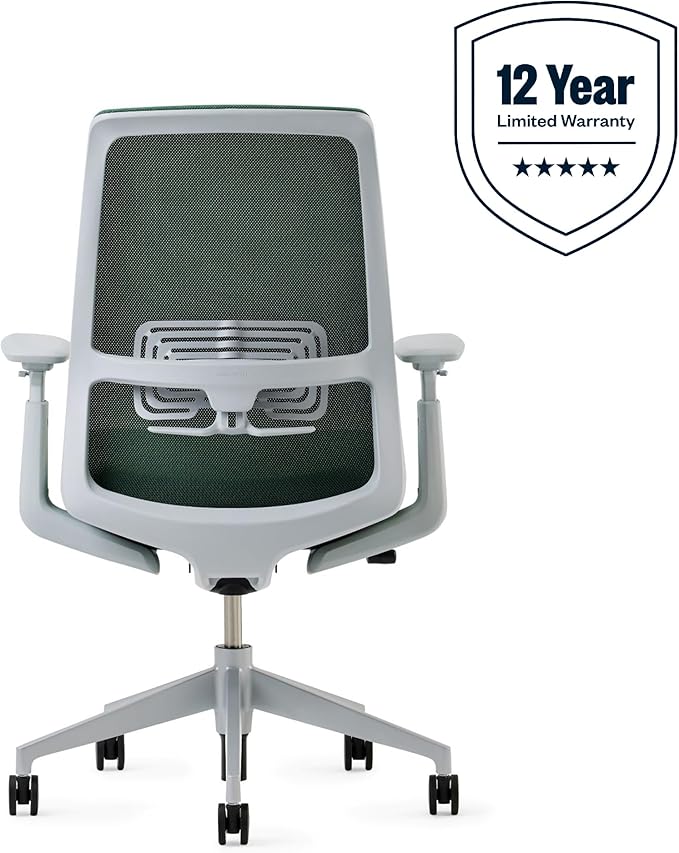 Haworth Soji Office Chair with Ergonomic Adjustments and Lumbar Support, Flexible Mesh Back (Juniper)