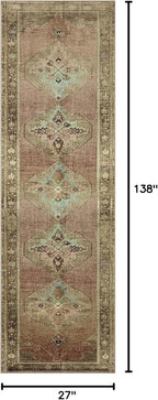 Loloi Magnolia Home by Joanna Gaines Sinclair Collection SIN-06 Clay/Tobacco 2'-3" x 11'-6", .25" Pile Height, Machine Washable, Runner Rug