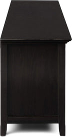 SIMPLIHOME Amherst 72-inch Wide Solid Wood TV Stand in Hickory Brown, Transitional-Style Media Console for Living Room with Cable Management and Adjustable Shelves, Fits 80" TVs